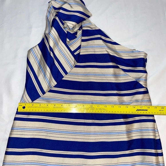 Banana Republic Blue and Cream Striped One-Shoulder Dress, Elegant and Beautiful - Picture 11 of 12